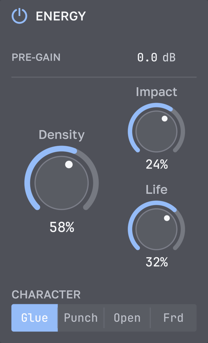 Density, Impact, Life and Glue, Punch, Open, Frd character controls